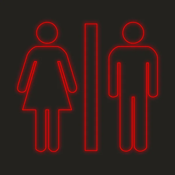 Neon Ikona Białym Tle Czarnym Tle Toaleta — Zdjęcie stockowe