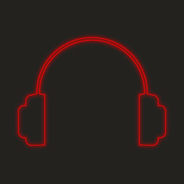 A Neon Icon Isolated on a Black Background - Headphones