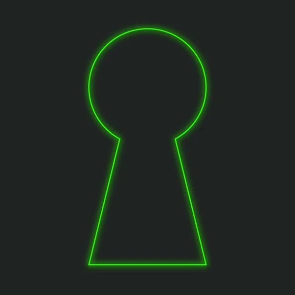 Een Neon Pictogram Geïsoleerd Een Zwarte Achtergrond Keyhole — Stockfoto