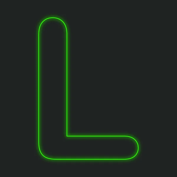 A Neon Icon Isolated on a Black Background - L