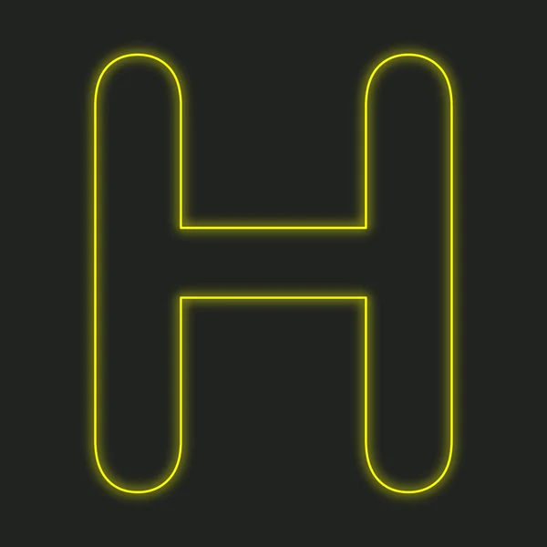 A Neon Icon Isolated on a Black Background - H