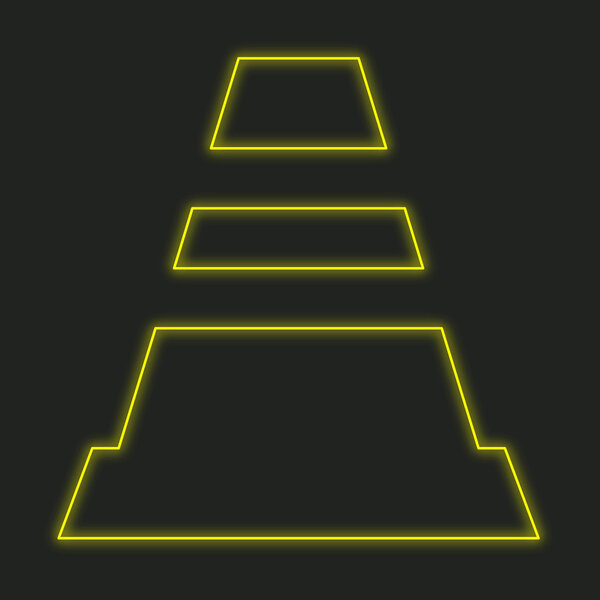 A Neon Icon Isolated on a Black Background - Traffic Cone