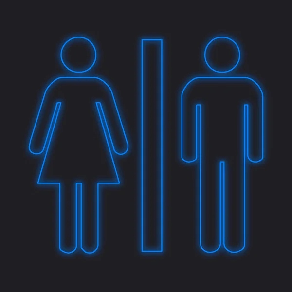 Siyah Bir Arka Plan Üzerinde Tuvalet Izole Bir Neon Simgesi — Stok fotoğraf