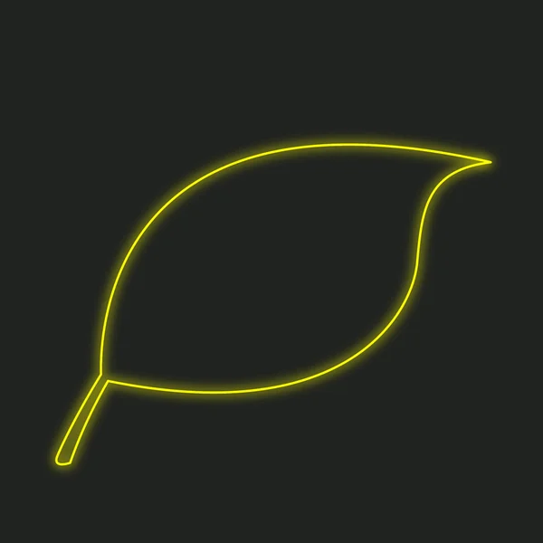 A Neon Icon Isolated on a Black Background - Leaf