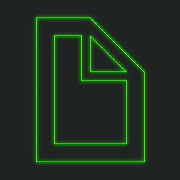 A Neon Icon Isolated on a Black Background - Document