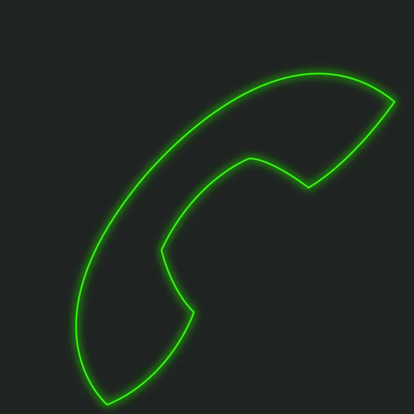 Een Neon Pictogram Geïsoleerd Een Zwarte Achtergrond Telefoon — Stockfoto