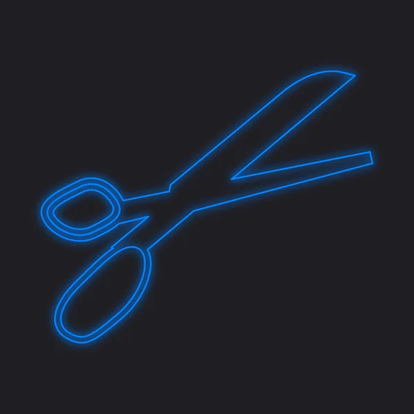 A Neon Icon Isolated on a Black Background - Scissors