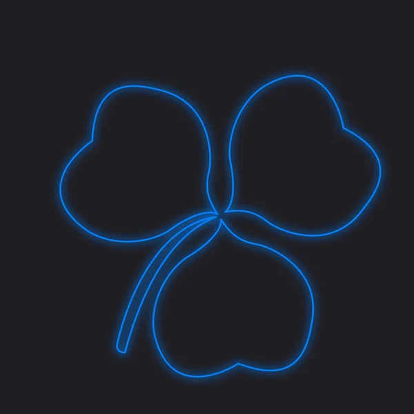 A Neon Icon Isolated on a Black Background - Clover