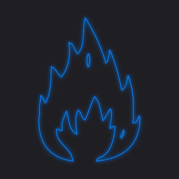 Neon Icon Isolated Black Background Fire — Stock Photo, Image