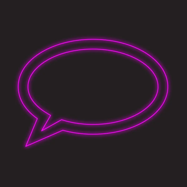 Neon Icon Isolated Black Background Speech Bubble — Stock Photo, Image