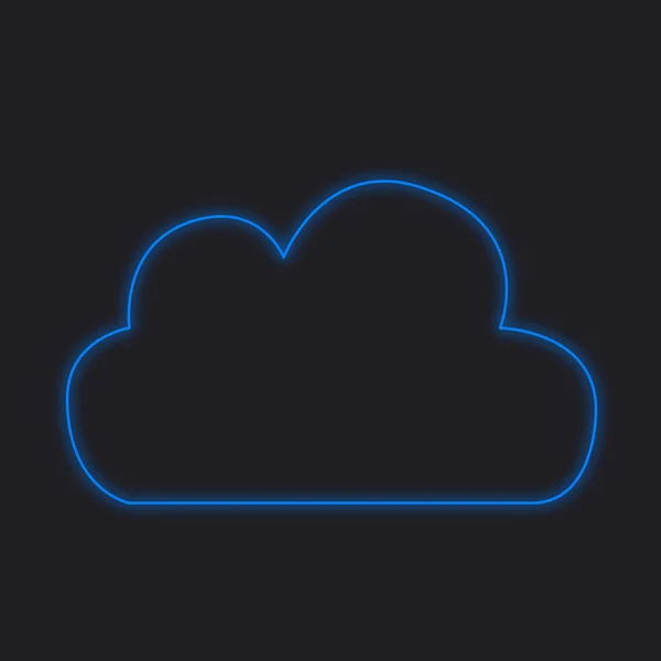 Ein Neon Symbol Isoliert Auf Schwarzem Hintergrund Wolke — Stockfoto