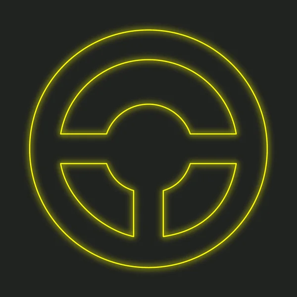 A Neon Icon Isolated on a Black Background - Steering Wheel
