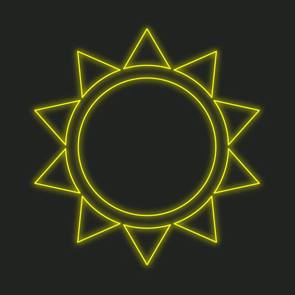 Neon Ikon Isolerad Svart Bakgrund Sunshine — Stockfoto
