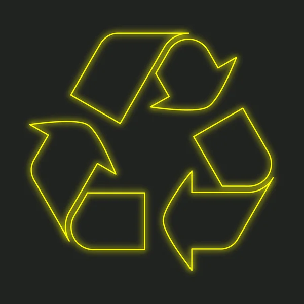 Неоновая Икона Изолированная Черном Фоне Recycle — стоковое фото