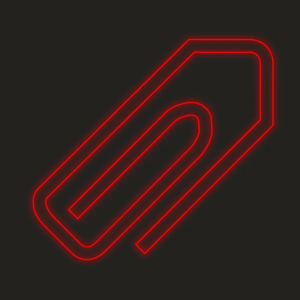 A Neon Icon Isolated on a Black Background - Paperclip Triangular