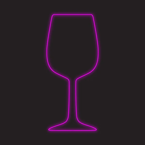 Neon Icon Isolated Black Background Wine Glass — Stock Photo, Image