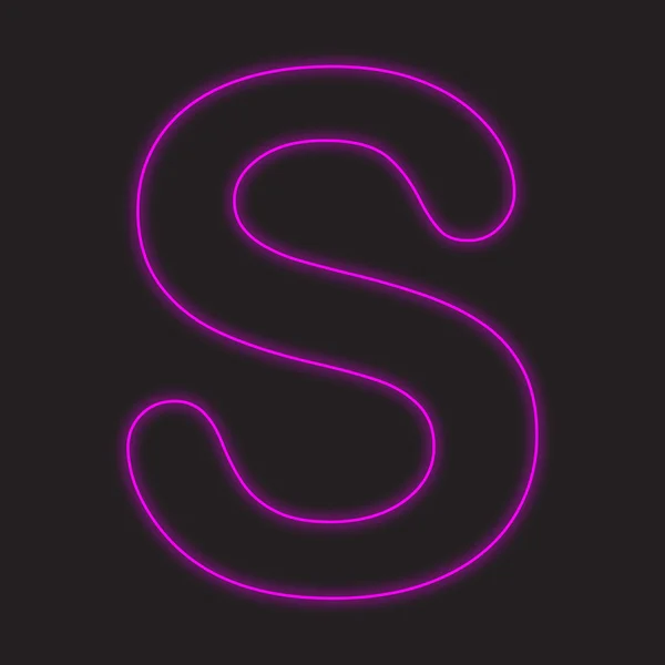 A Neon Icon Isolated on a Black Background - S