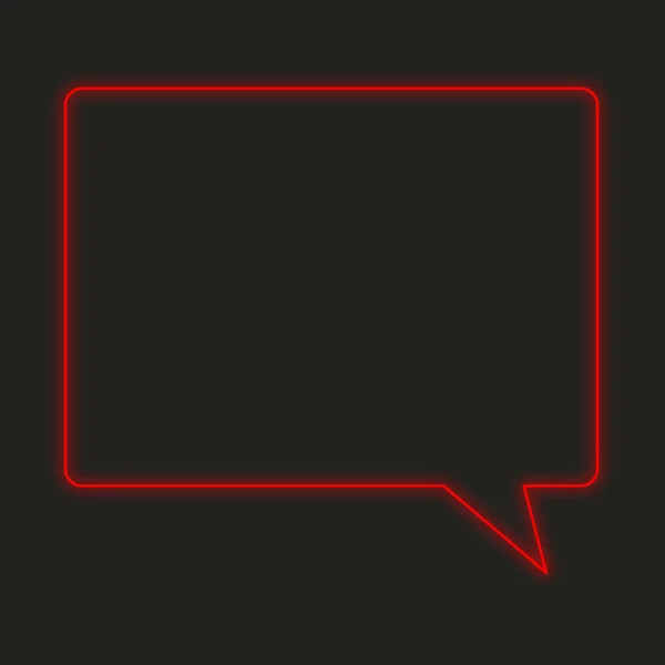Neon Icon Isolated Black Background Speech Bubble Square — Stock Photo, Image