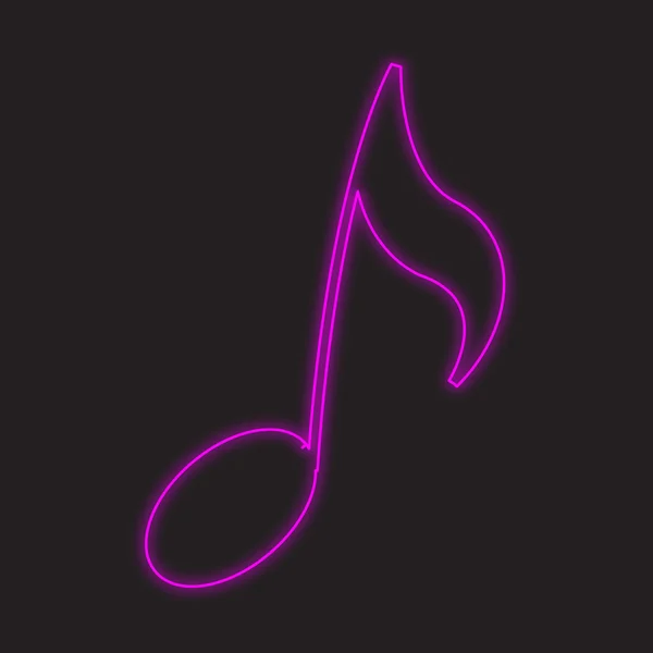 Neon Icon Isolated Black Background Musical Note — Stock Photo, Image