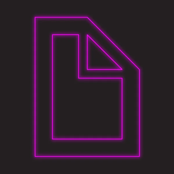 A Neon Icon Isolated on a Black Background - Document