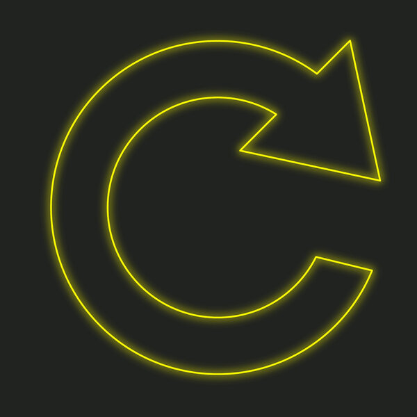 A Neon Icon Isolated on a Black Background - Refresh