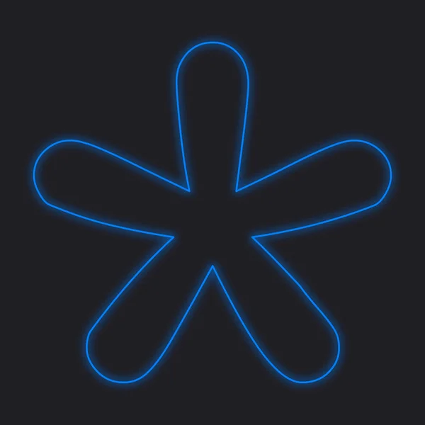 A Neon Icon Isolated on a Black Background - Blobbed Star