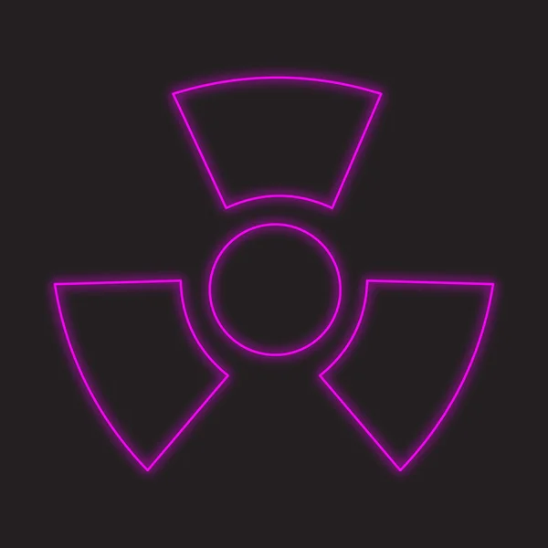 Een Neon Pictogram Geïsoleerd Een Zwarte Achtergrond Radio Active Ronde — Stockfoto