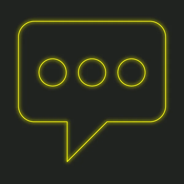Neon Icon Isolated Black Background Speech Bubble Dots — Stock Photo, Image