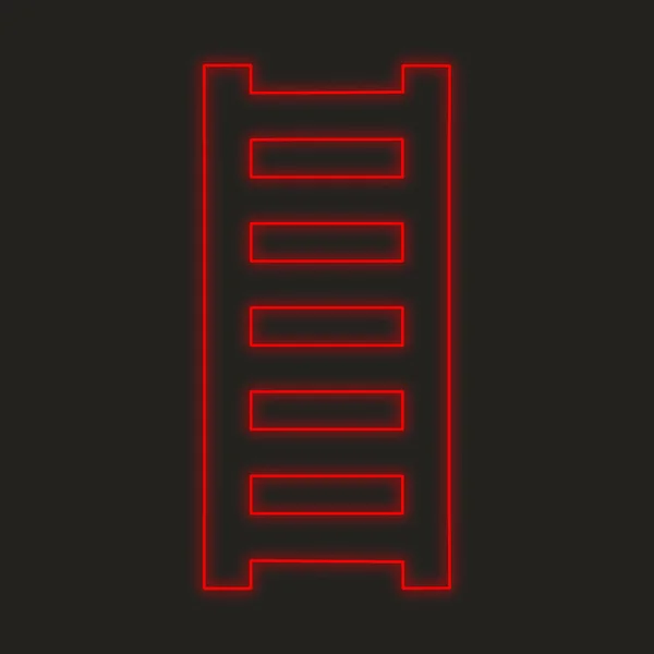 A Neon Icon Isolated on a Black Background - Ladder