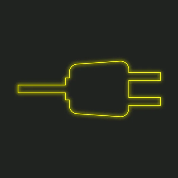 Ein Neon Symbol Isoliert Auf Schwarzem Hintergrund Stecker — Stockfoto