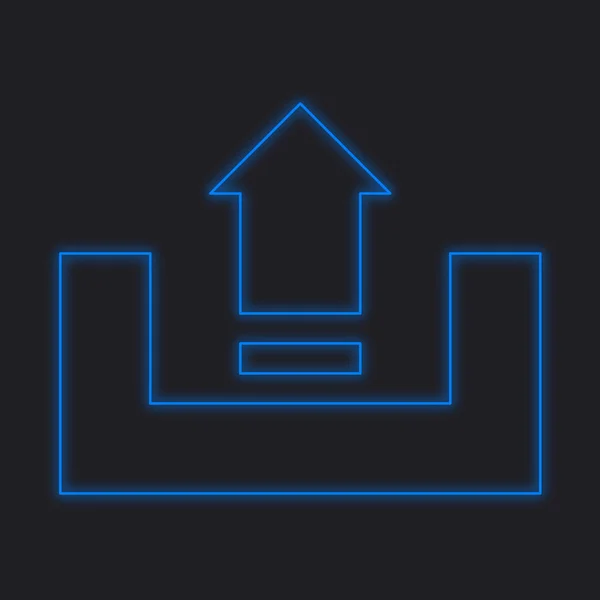 Siyah Bir Arka Plan Üzerinde Upload Izole Bir Neon Simgesi — Stok fotoğraf