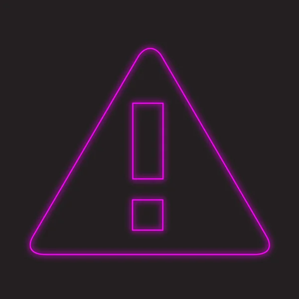 Ein Neon Symbol Isoliert Auf Schwarzem Hintergrund Ausrufezeichen Dreieck — Stockfoto