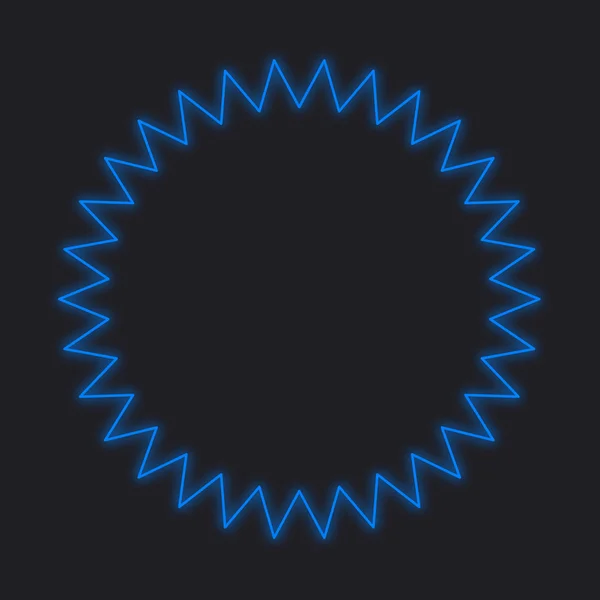 Neon ikon elszigetelt fekete alapon - Spikey kör — Stock Fotó