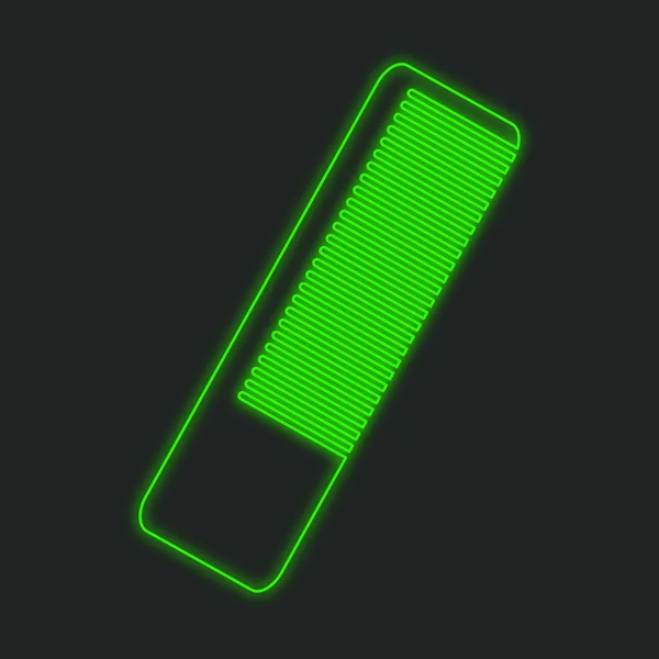 Ícone de néon isolado em um fundo preto escova de cabelo — Fotografia de Stock