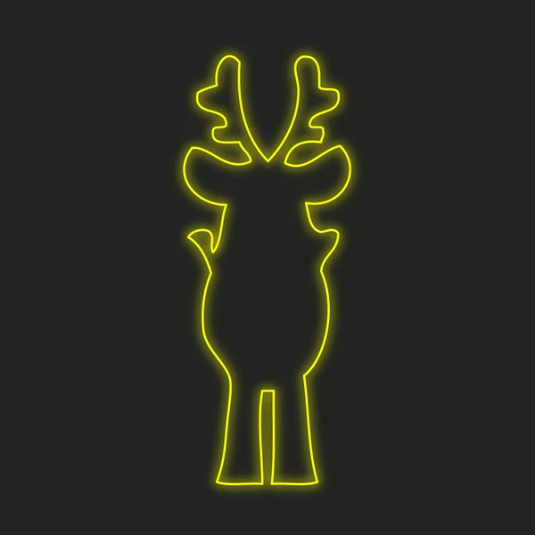 上一个黑色的背景-驯鹿孤立的霓虹灯图标 — 图库照片