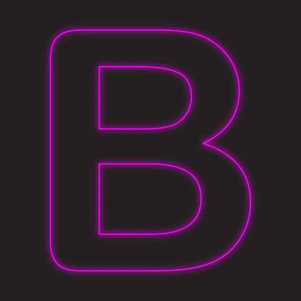 Neon Icon Isolated on a Black Background - B — Stock Photo, Image