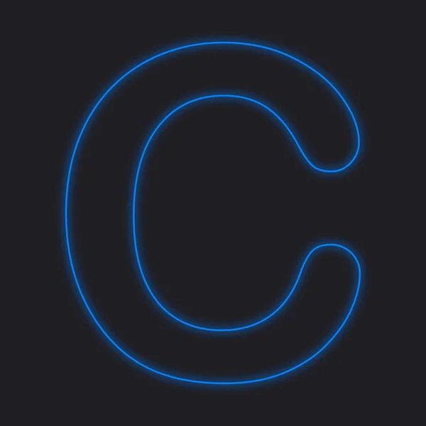 Neon Icon Isolated on a Black Background - C