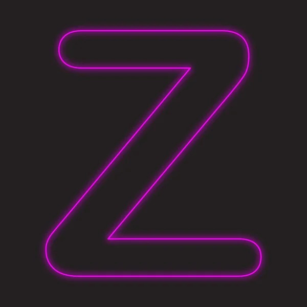Icona al neon isolata su sfondo nero - Z — Foto Stock