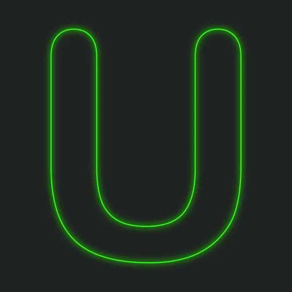 Neon Icon Isolated on a Black background - U — стоковое фото