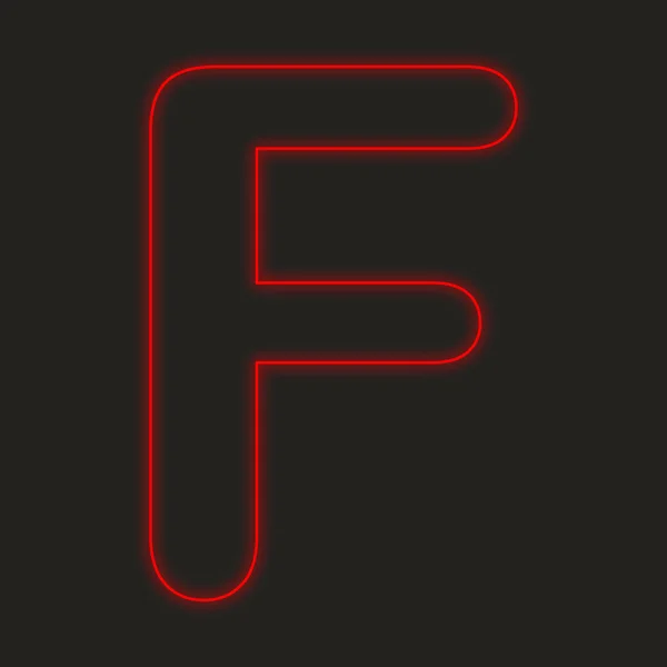 Неоновая икона на черном фоне - F — стоковое фото