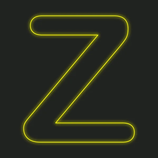 Icono de neón aislado sobre fondo negro - Z — Foto de Stock