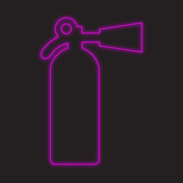 Neon Icon Isolated on a Black Background - Fire Extinguisher — Stock Photo, Image