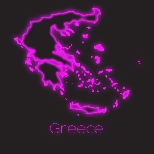 Esquema neón de Grecia — Foto de Stock