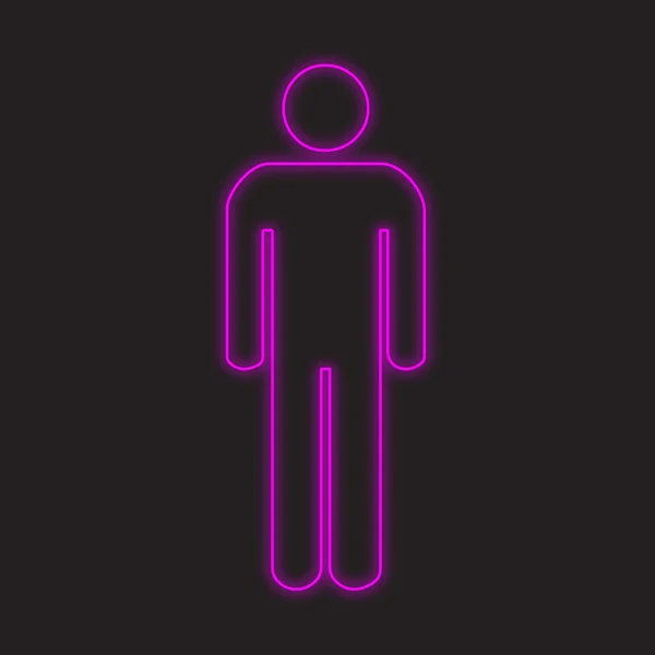 Neon pictogram geïsoleerd op een zwarte achtergrond - Man — Stockfoto