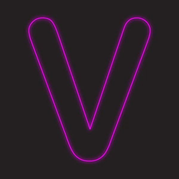 Neon pictogram geïsoleerd op een zwarte achtergrond - V — Stockfoto