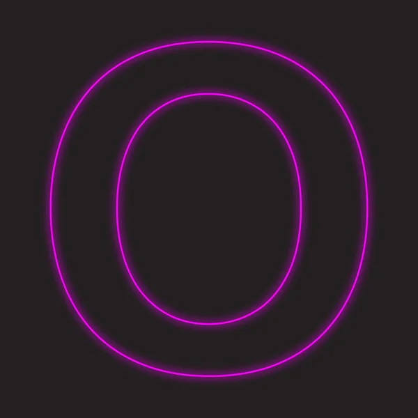 Neon ikon elszigetelt fekete alapon - O — Stock Fotó