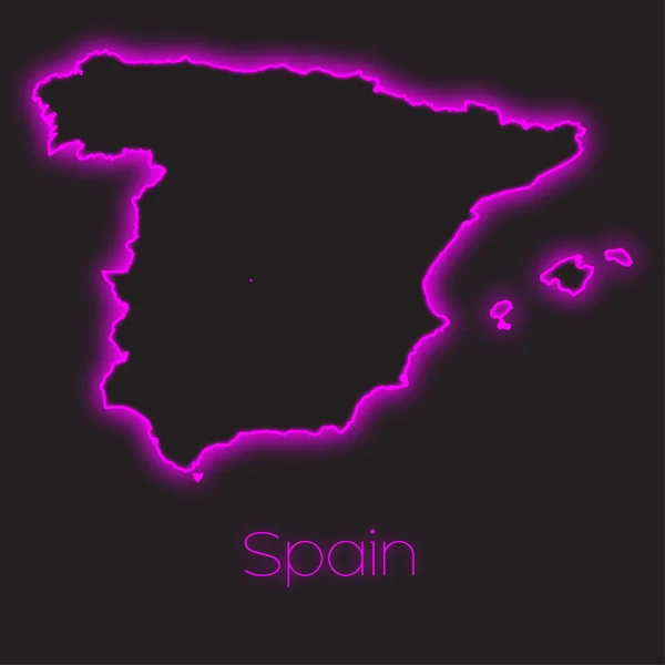 Neon outline of Spain — Stock Photo, Image