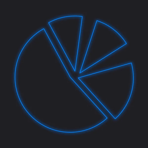 Neon Icon Isolated on a Black Background - Pie Chart — Stock Photo, Image