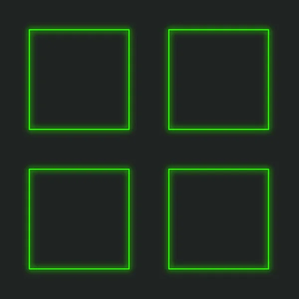 Neon Icon Isolated on a Black Background - Image Grid