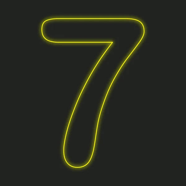 Siyah bir arka plan üzerinde - 7 izole neon simgesi — Stok fotoğraf